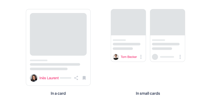 In a card and in small cards
