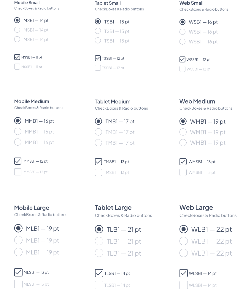 Text and component size according the size atom