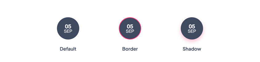 By default, with a border, and with a shadow