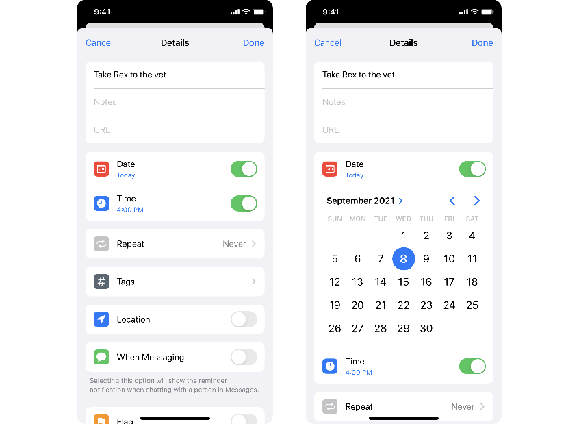 iOS Date picker - Inline