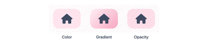 Color, gradient and opacity on the background layer