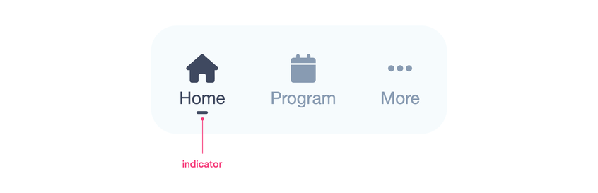 The indicator appears on the selected entry only