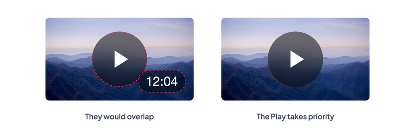 In 16:9, the Play takes priority and the duration is hidden
