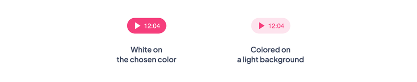 The icons and the timer on the chosen color