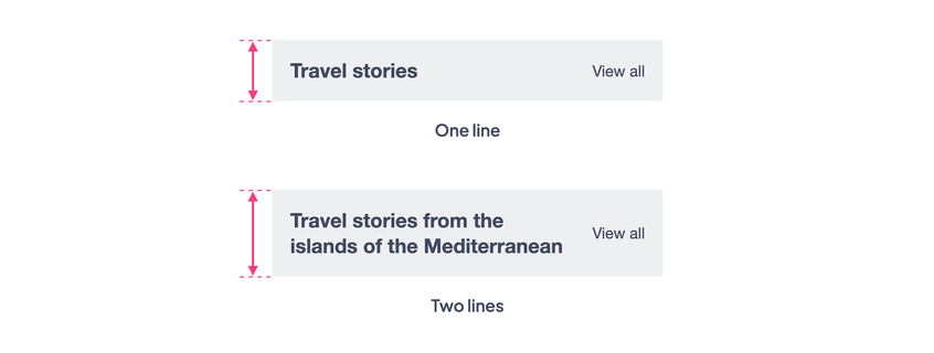 A title on one line, then on two