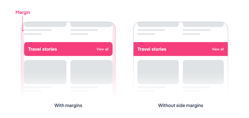 With margins, then without