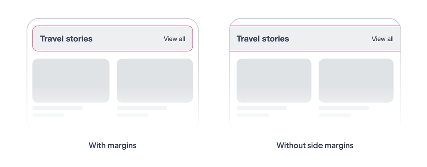 With and without side margins