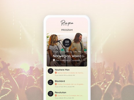 Festival-app met evenementplannen en updates